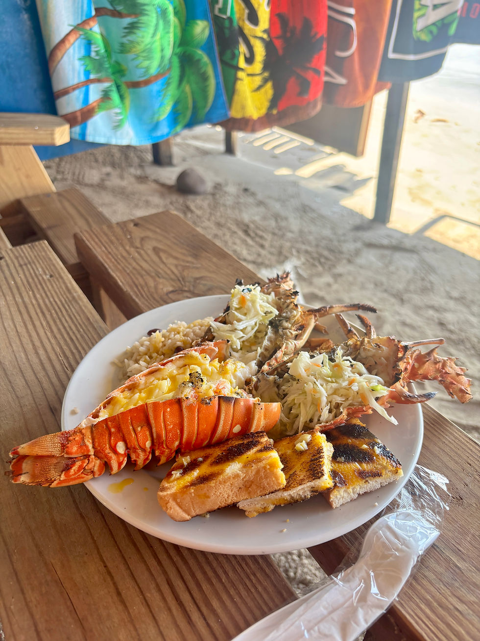 Freshly prepared lobster and Jamaican seafood served at DonFresh Lobsters