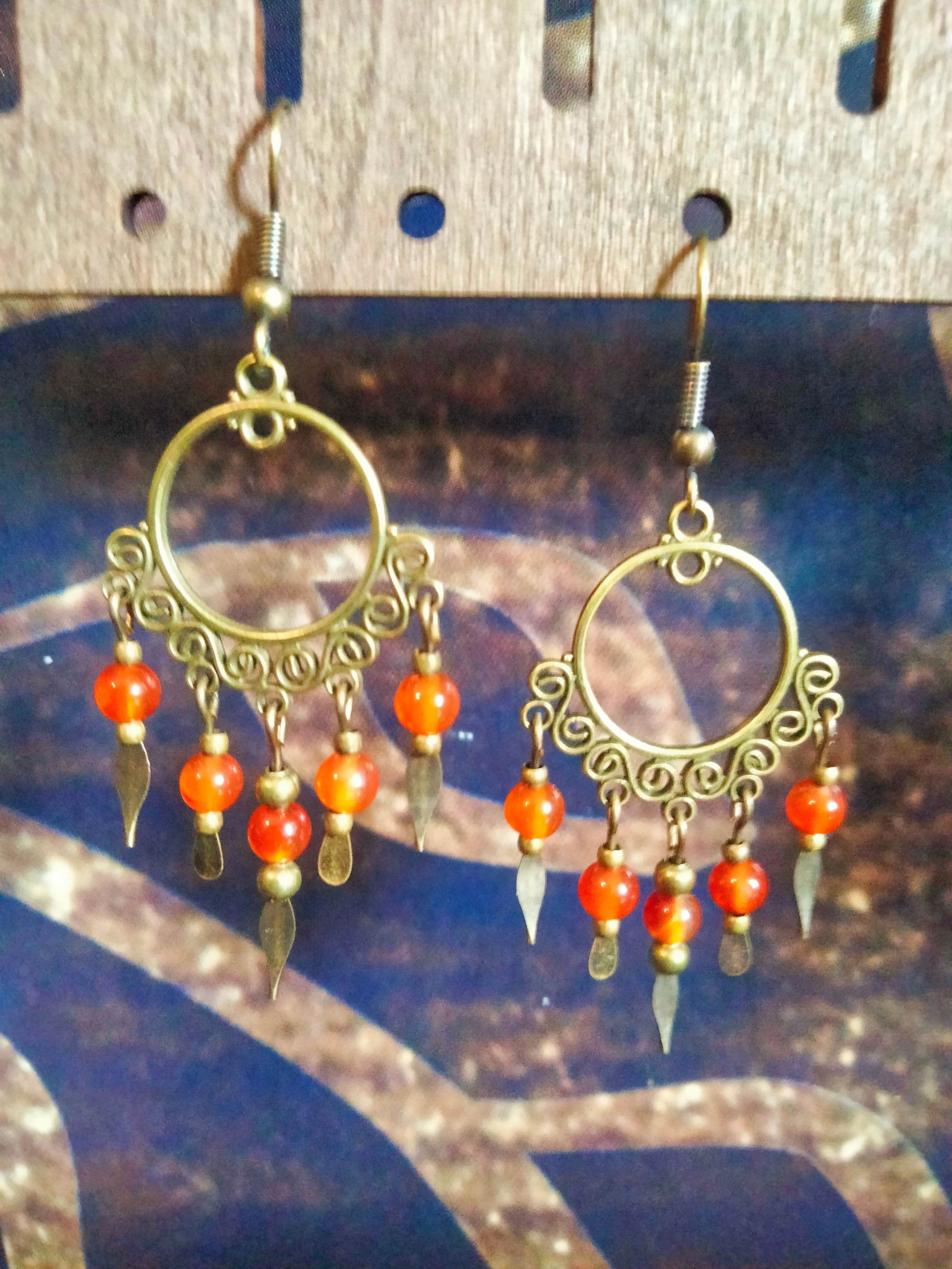 Boucles d'oreilles Cornaline
