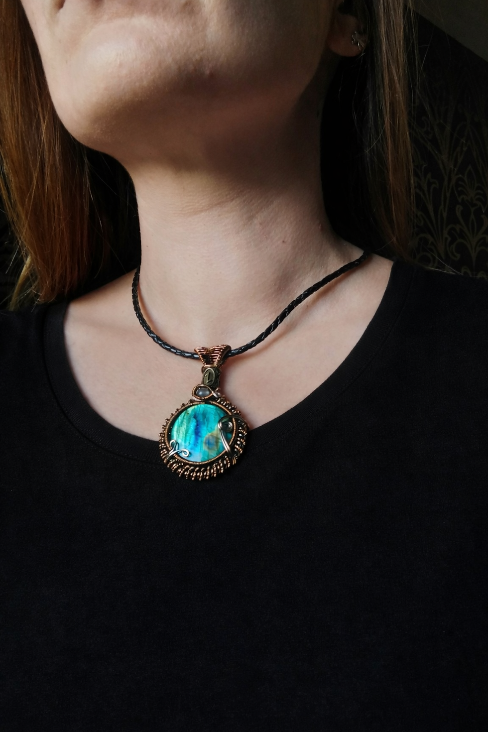 Miniature : Talisman Labradorite et rune Eihwaz
