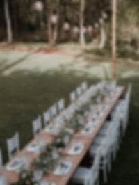 Tiffny chairs rustic timber table