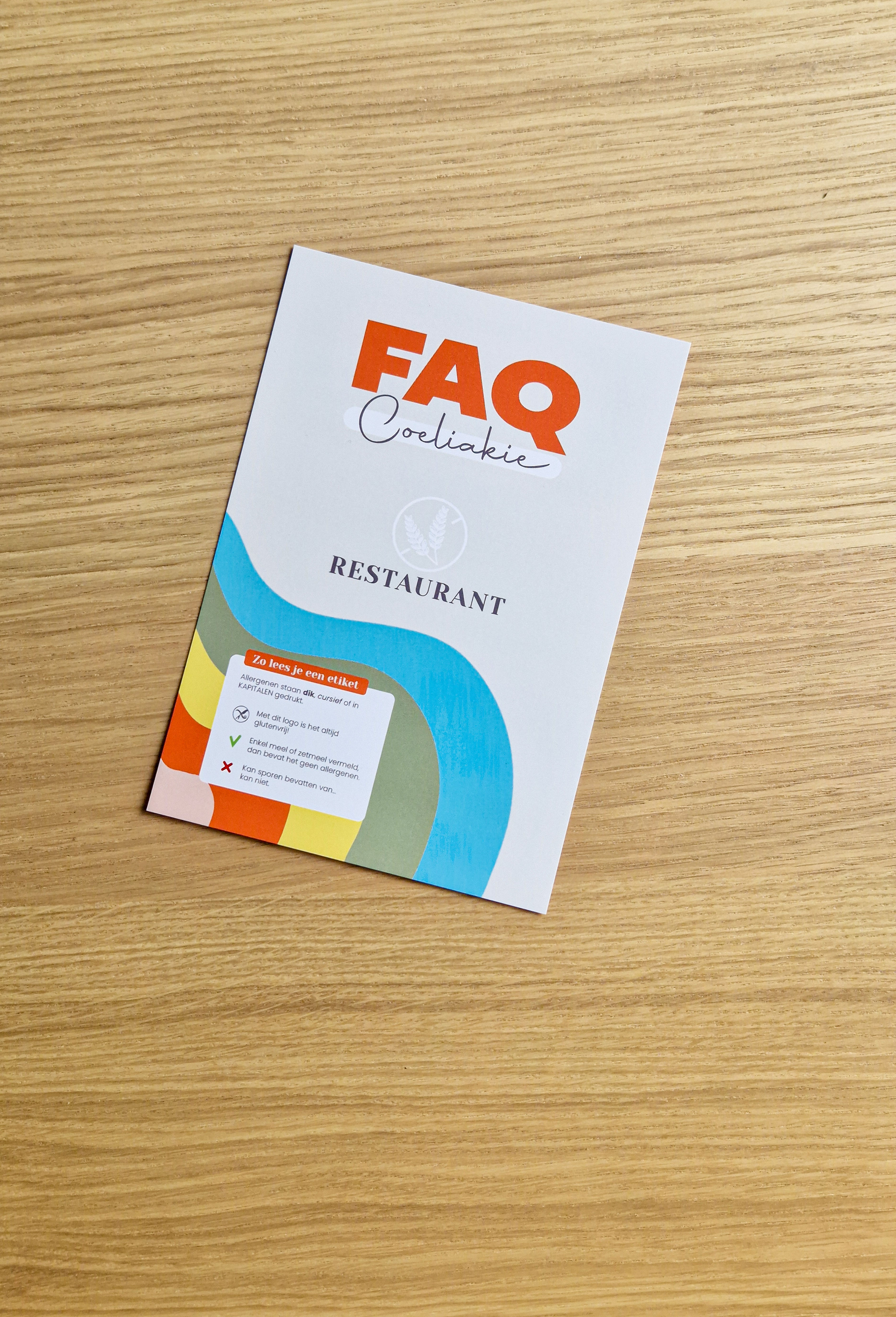 Restaurant FAQ kaartje | fysiek