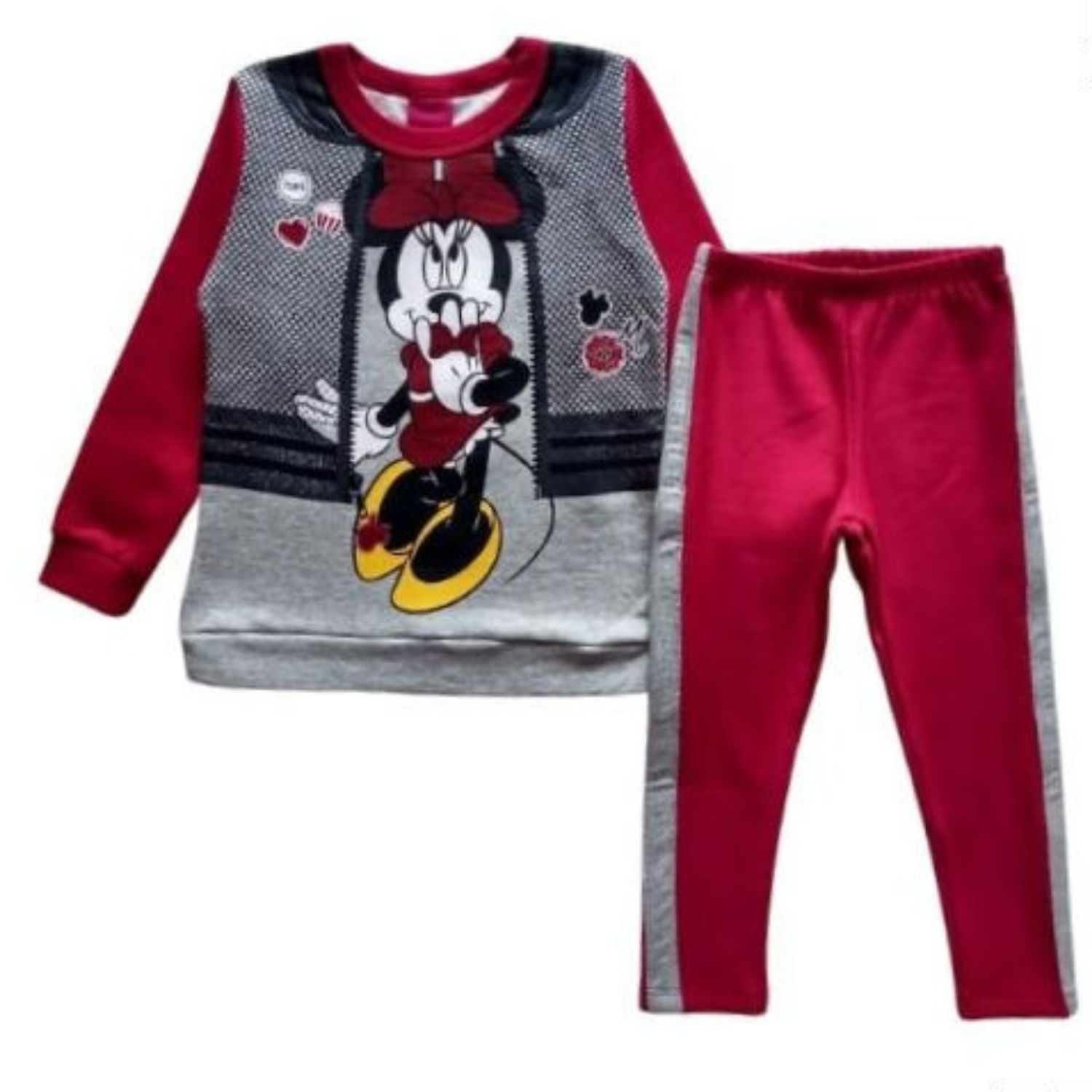 Conjunto Infantil Feminino - Minnie - Vermelho - Cativa