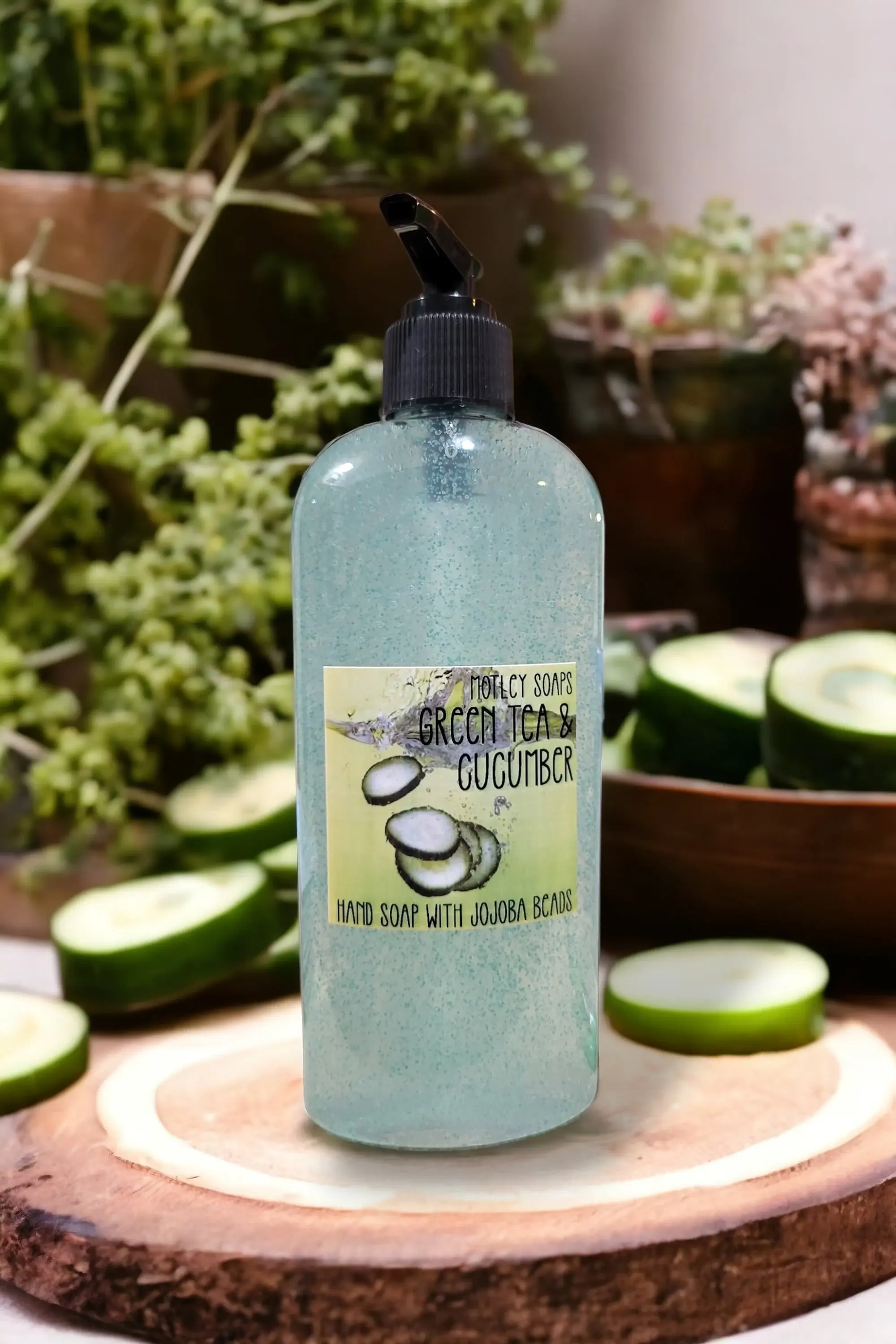 Green Tea & Cucumber Hand Soap w/ Jojoba Beads