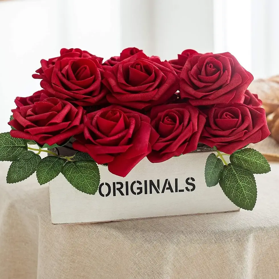 Thumbnail: 10~100pcs Rose Artificial Flowers Foam Fake Roses Wedding Bouquets Centerpieces