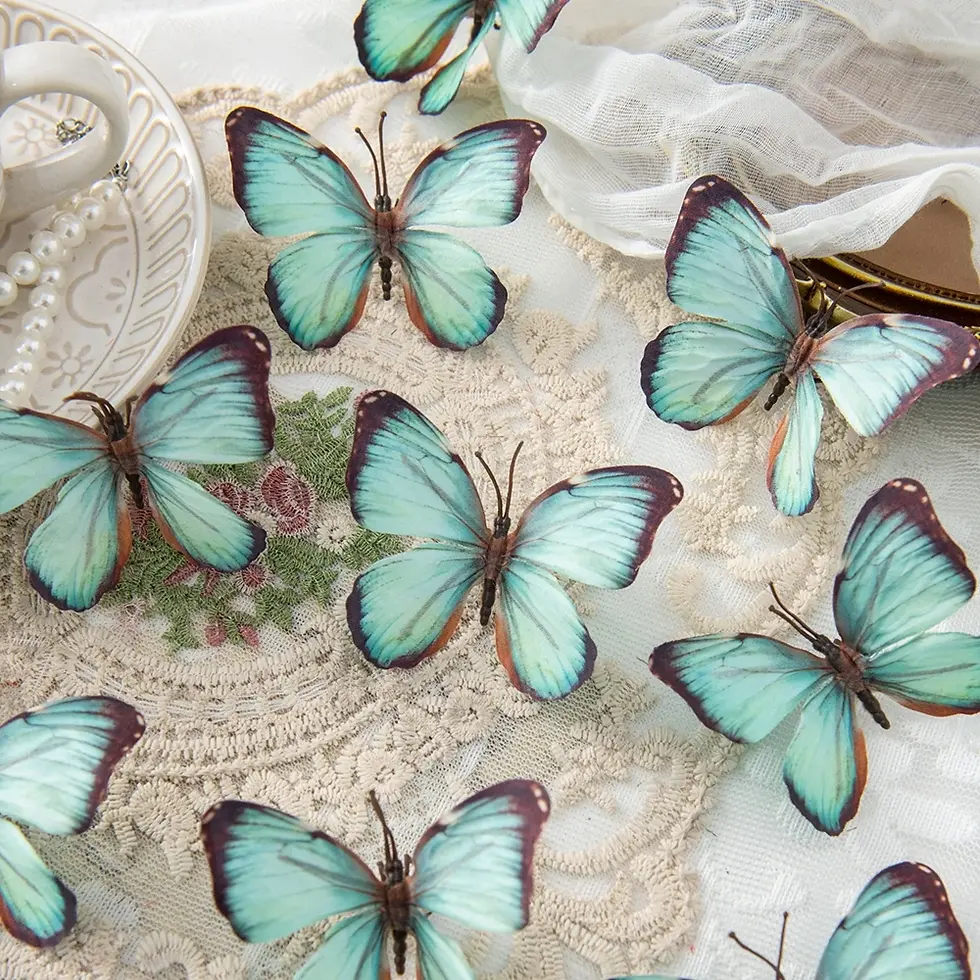 Thumbnail: 10/20pcs Artificial Flowers Fluorescents Butterfly Home Room Decor Christmas