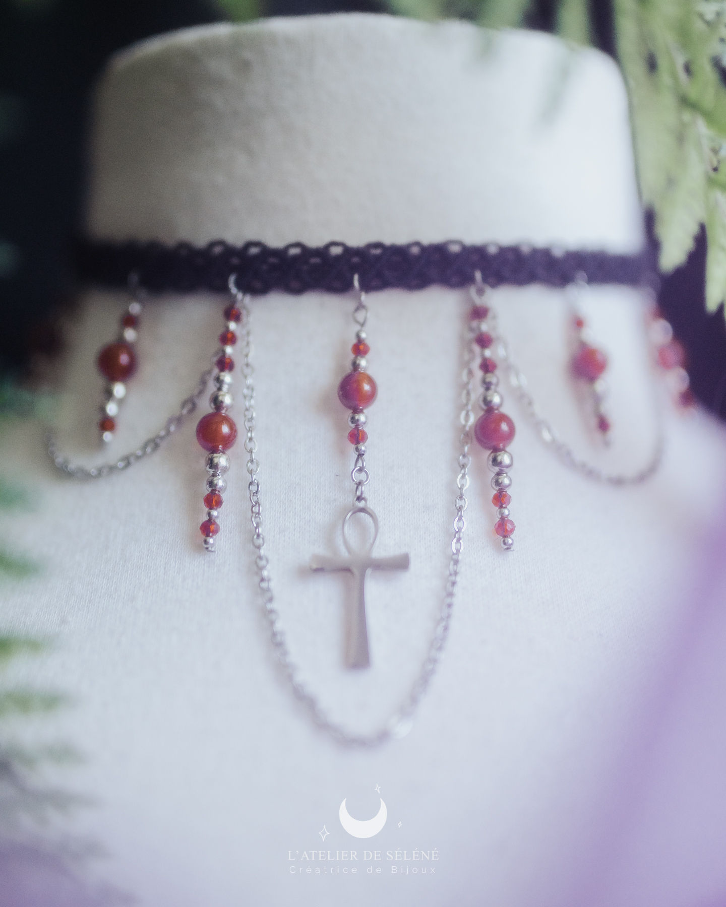 Tefnet - Ras de cou pluie de perle argenté