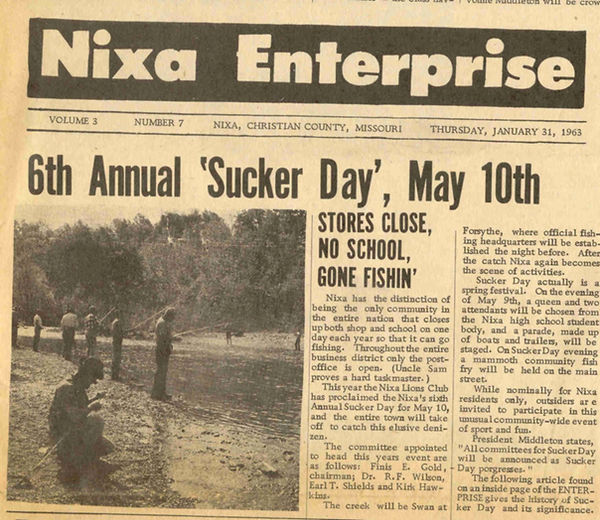 Nixa Enterprise 6th annual Sucker Day s