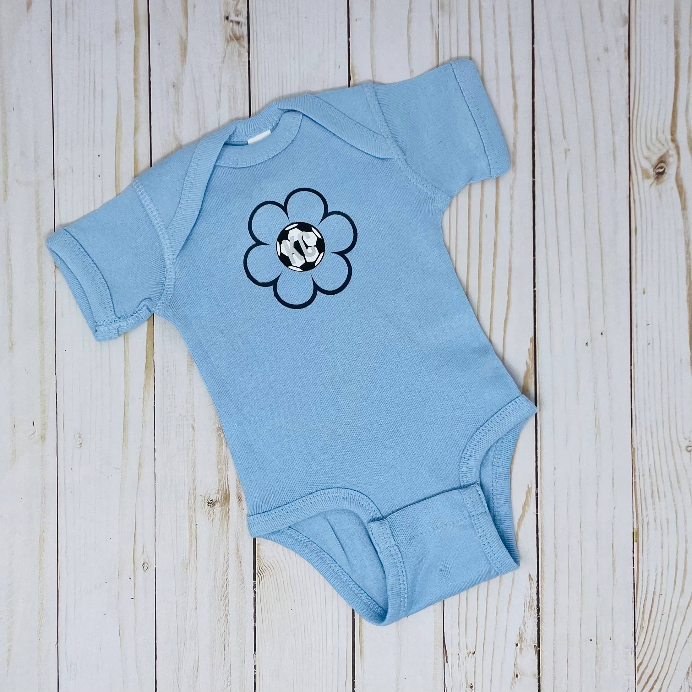 KC Soccer Flower Onesie