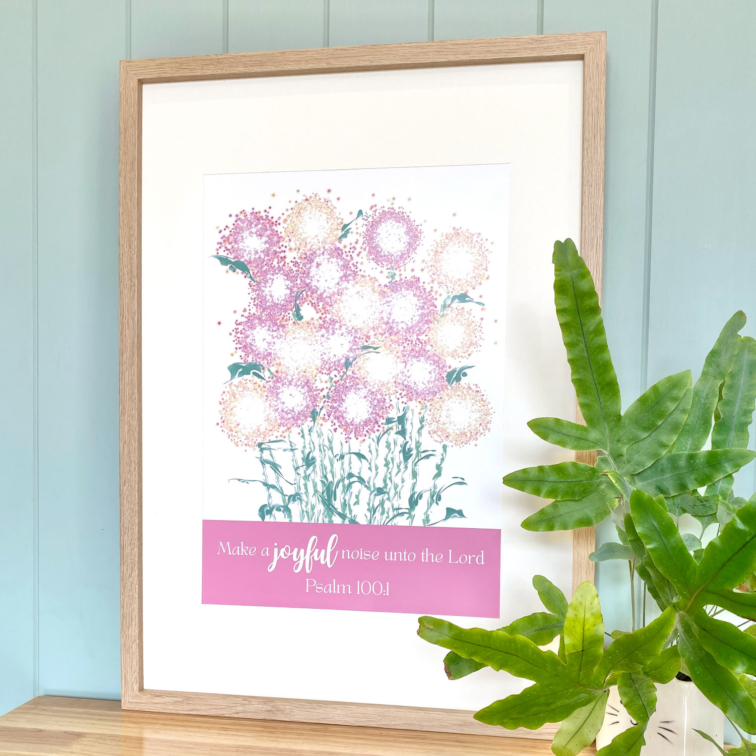Psalm 100:1 KJV poster print by Revive As The Corn.
