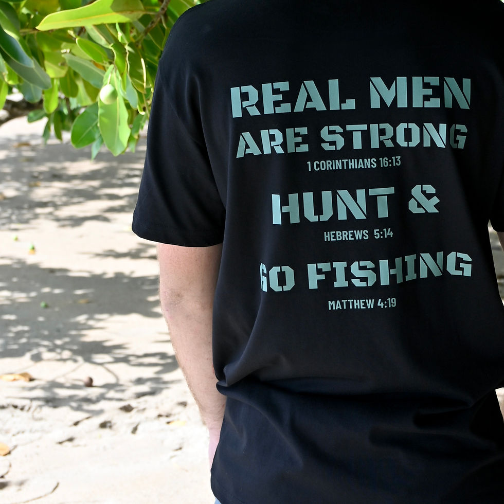 Just Saying: Real Men Tee back design
