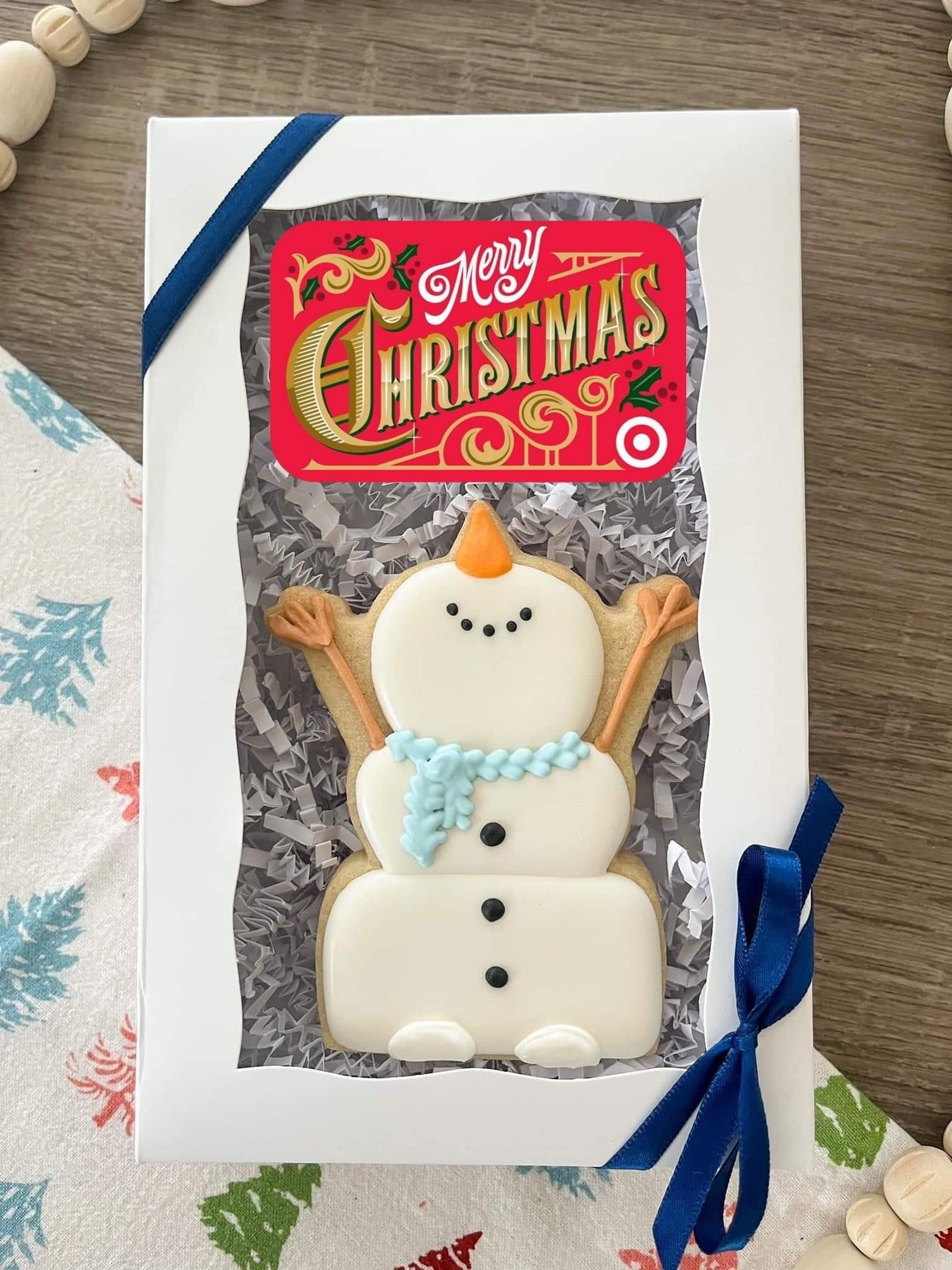 Snowman sugar cookie gift card holder