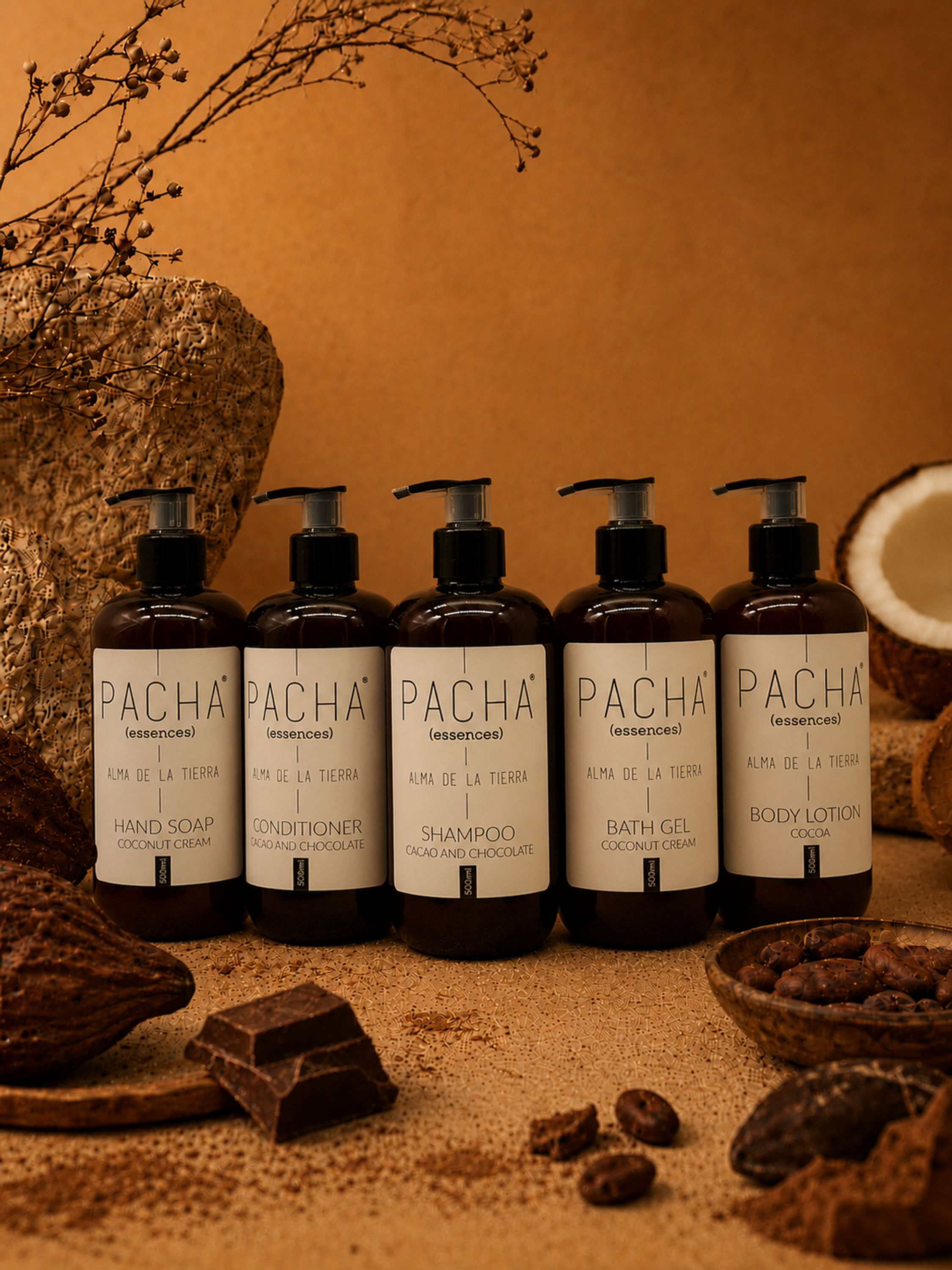 PACHA | Kit Completo de Amenidades | 5 dispensadores de 500 ml