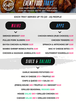 Loft18 Mandeville Event Food Trays