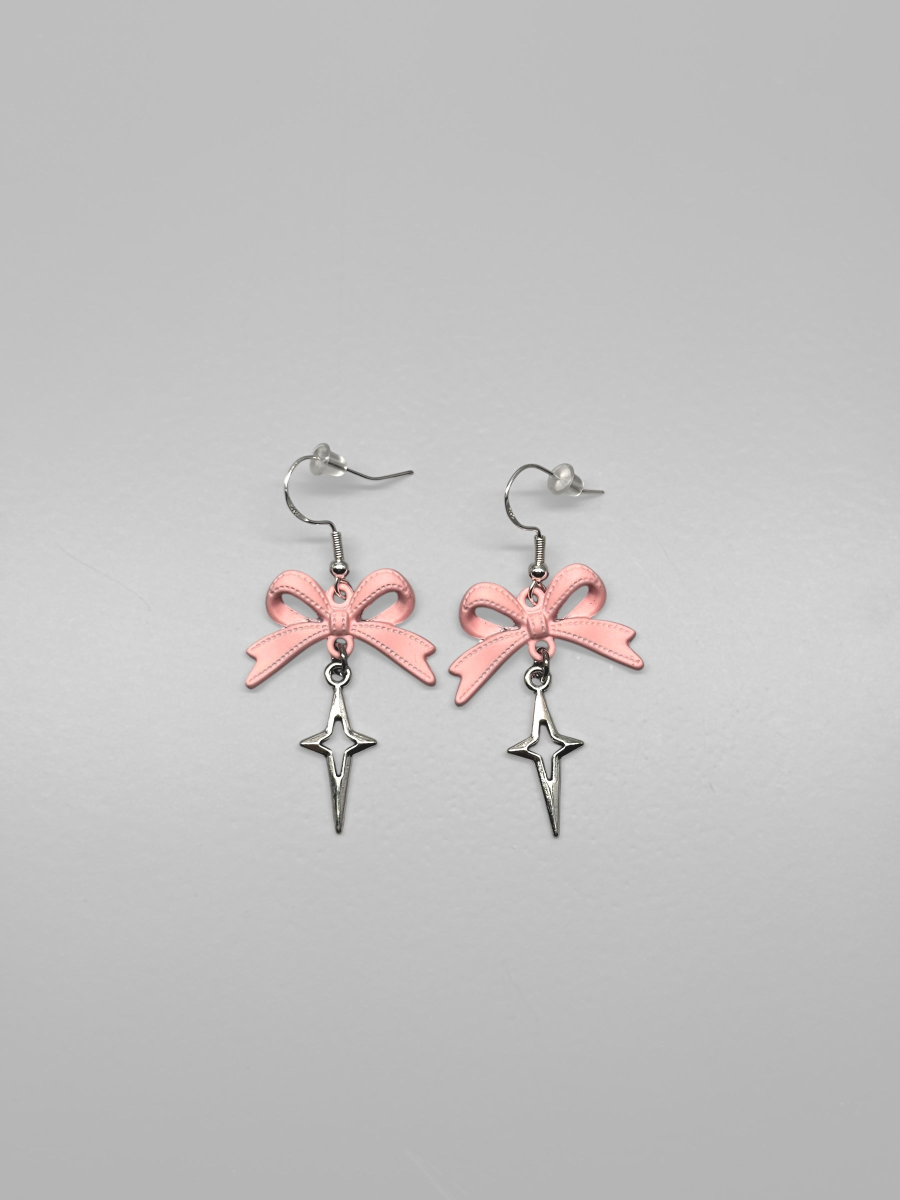 PINK BOW AND STAR EARRINGS