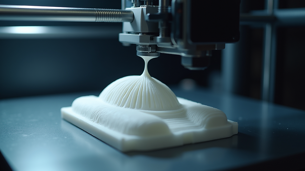 Close-up view of a 3D printer creating a detailed model