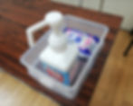 プログラミング教室の子どもたちが使う除菌グッズ