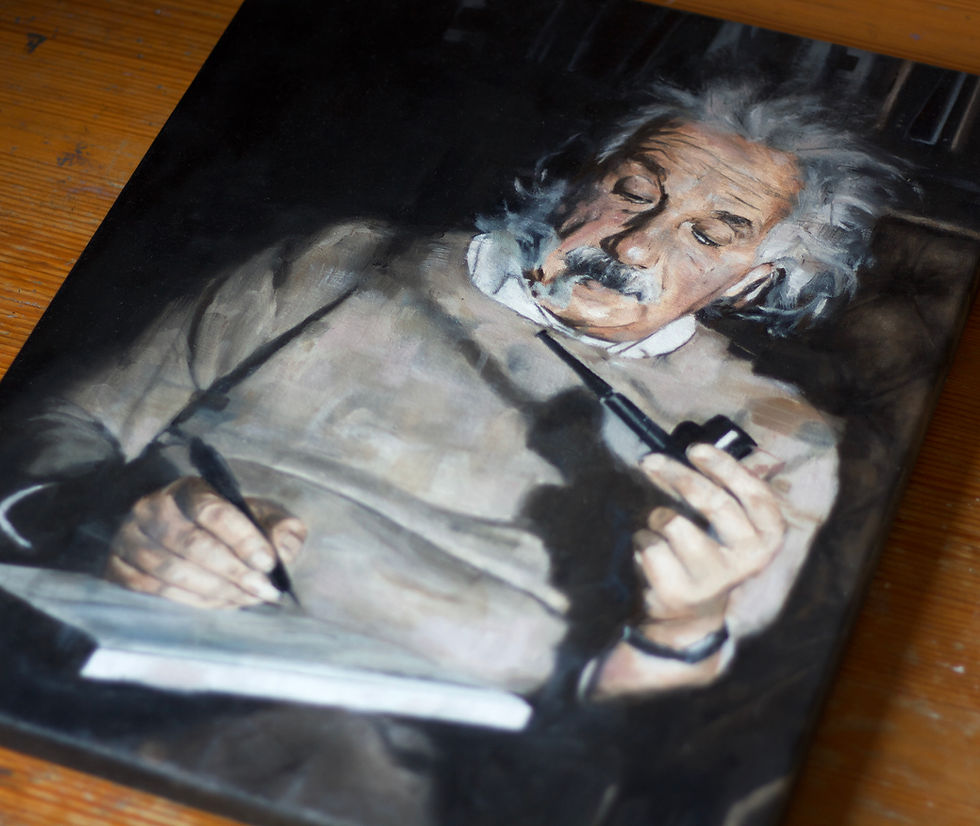 Thumbnail: Albert Einstein - Oil on Canvas (18"x14")
