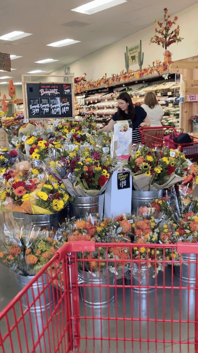 Trader Joes Flower Selection.gif