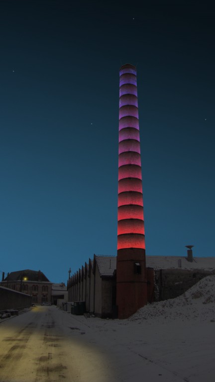 Plan lumière / Cheminée en brique