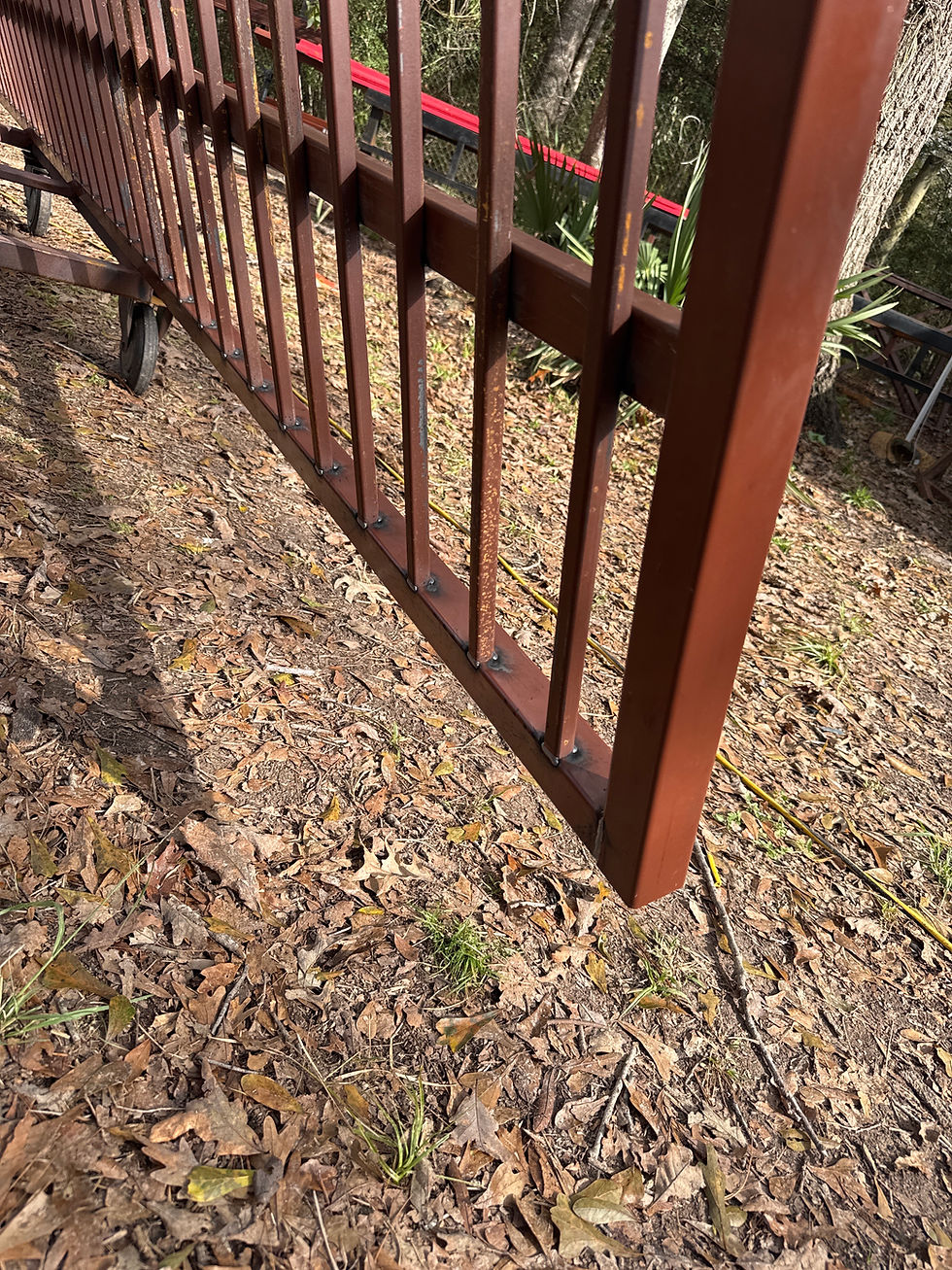 Thumbnail: curve arch steel driveway gate ranch style design