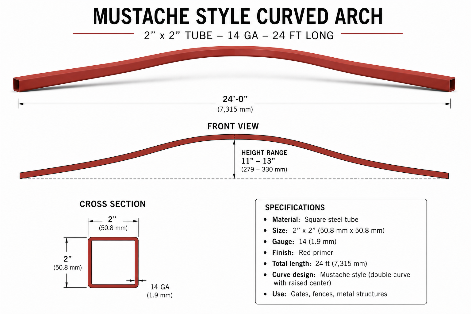 Mustache Style Curved Arch