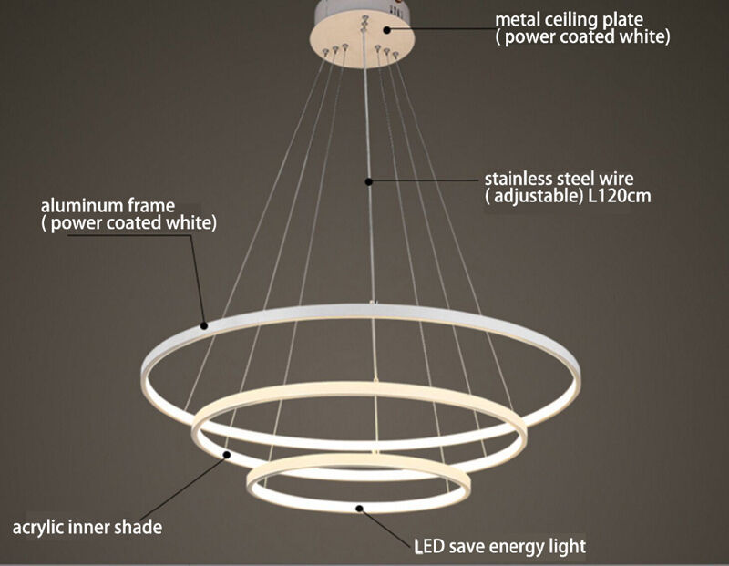Thumbnail: Thin Acrylic LED chandelier Color Temperature Changeable 60W