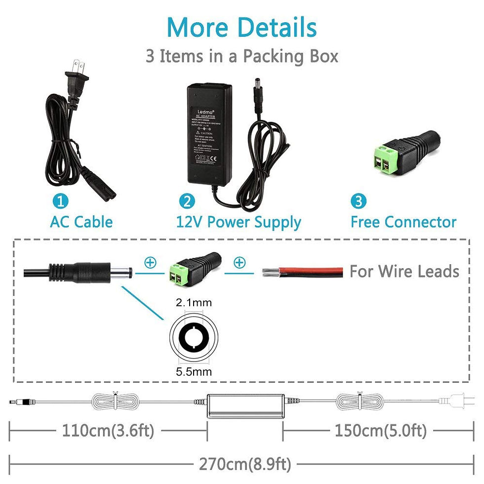 Miniatura: 12V DC 5A 60W POWER Supply ADAPTER Transformer for LED Strip, LED Modules
