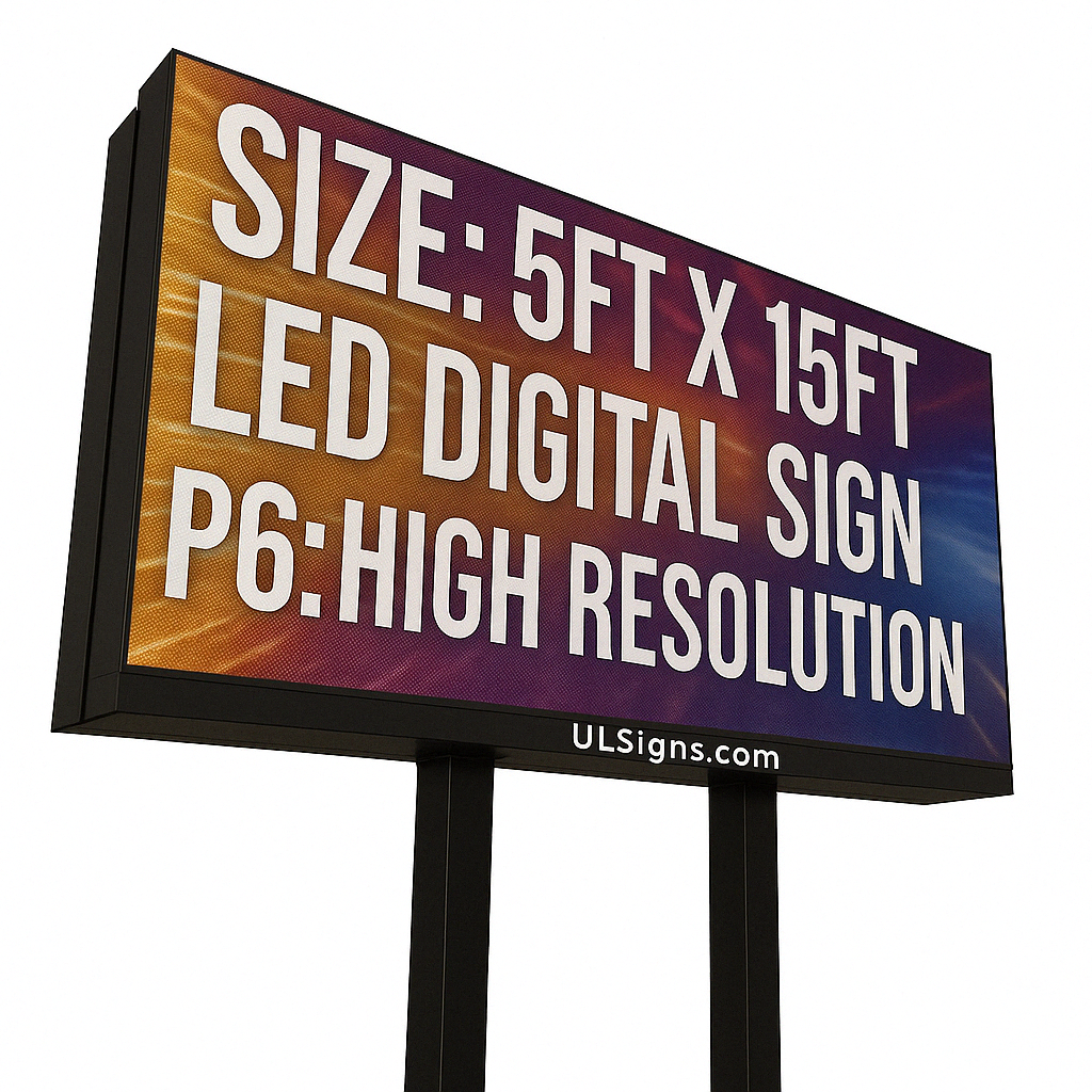 6mm (Single Side Screen) 5FT x 15FT (Full color) LED Digital Sign Board