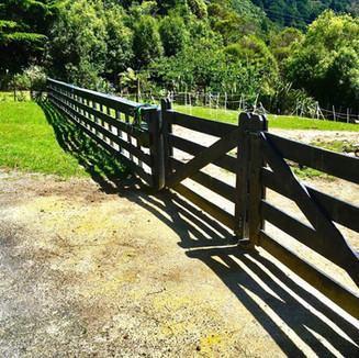Wooden farm fence