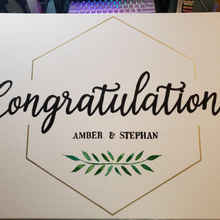 Hand Painted Engagement Sign