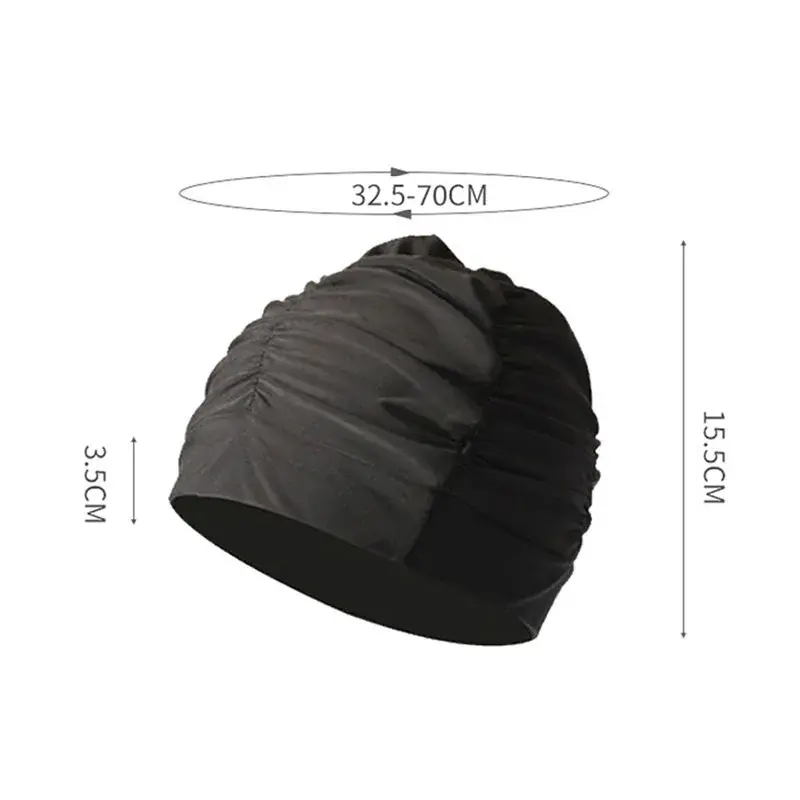 Thumbnail: Swimming Hat Women Unisex Girls Long Hair Bathing Cap Swimming Cap Stretch Drape