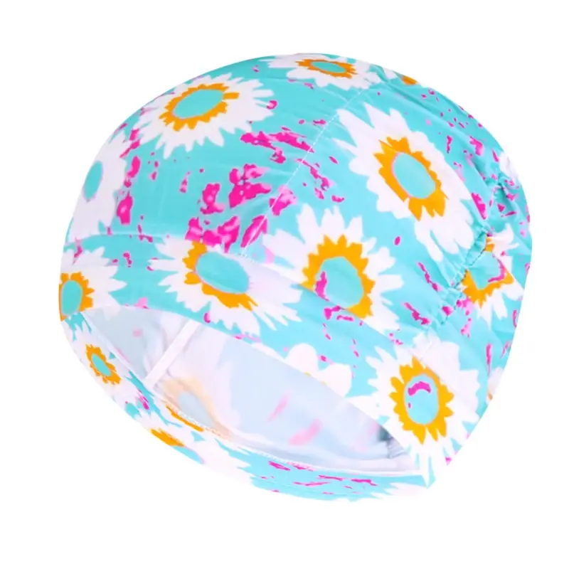Thumbnail: Swimming Hat Women Unisex Girls Long Hair Bathing Cap Swimming Cap Stretch Drape