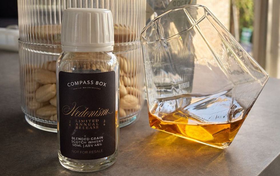 Compass Box Hedonism 2026 in the glass at home