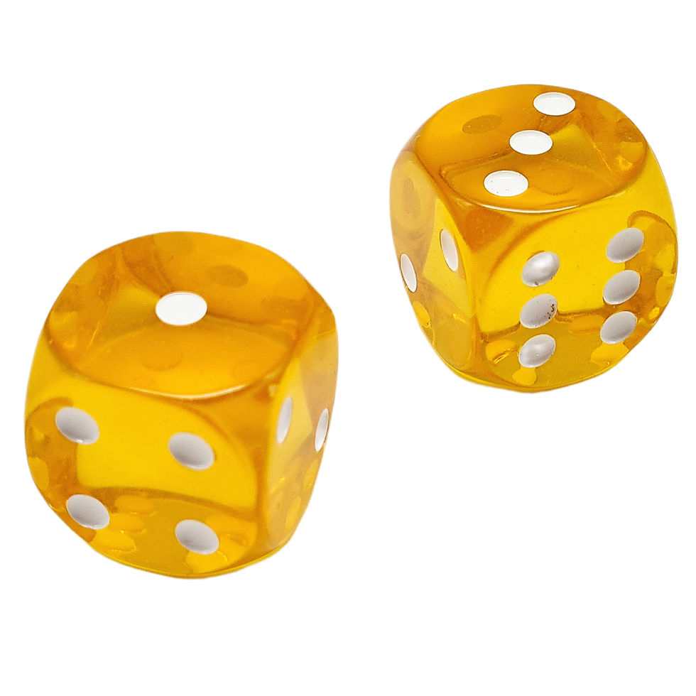 Miniatura: dados traslucidos amarillos