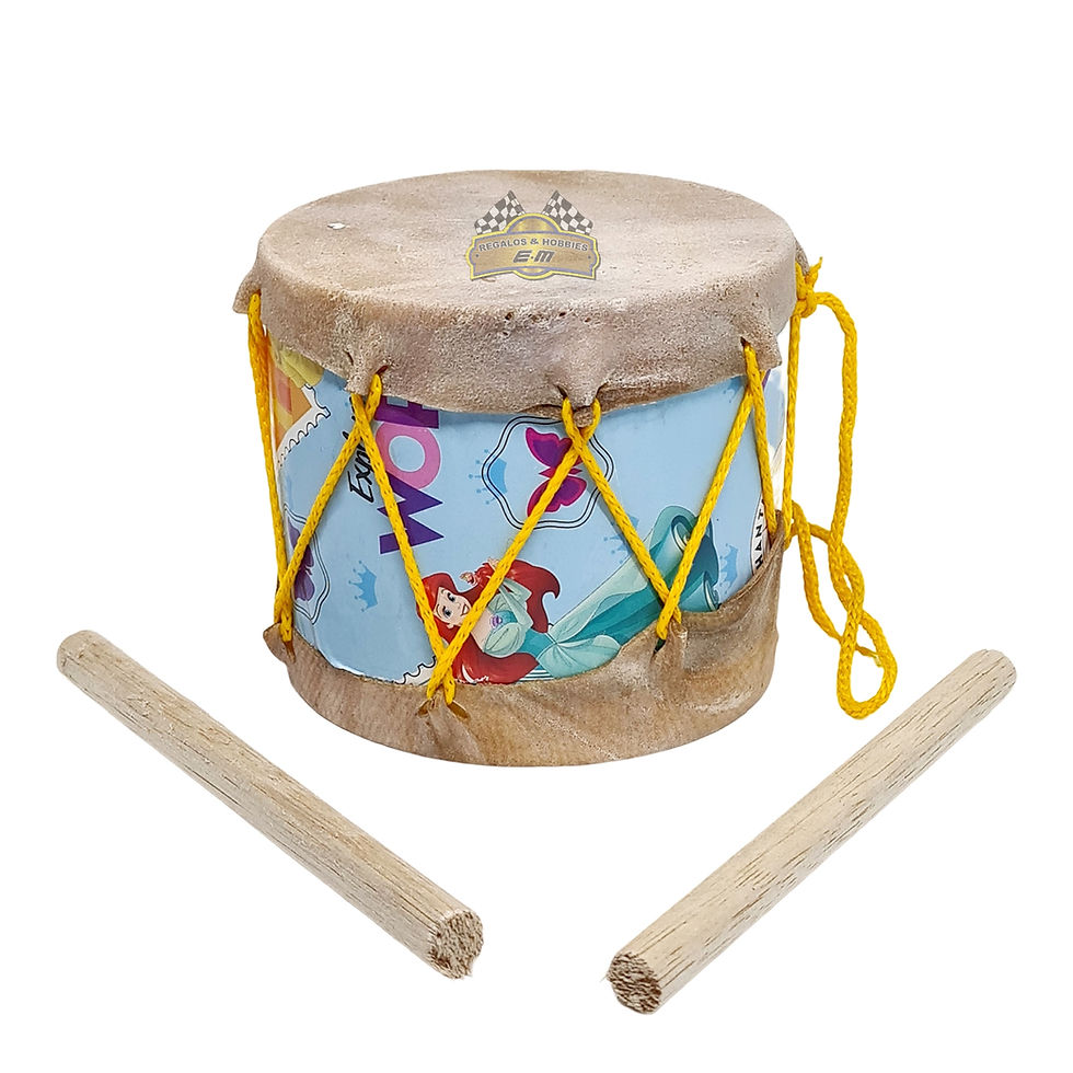 Miniatura: Tambor infantil con baquetas, diseño azul