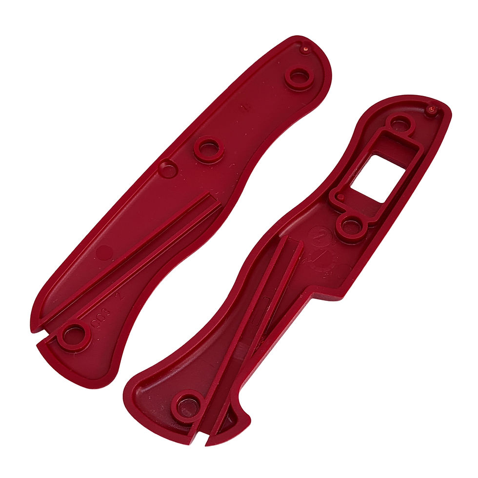 Dos piezas rojas para mango de cuchillo