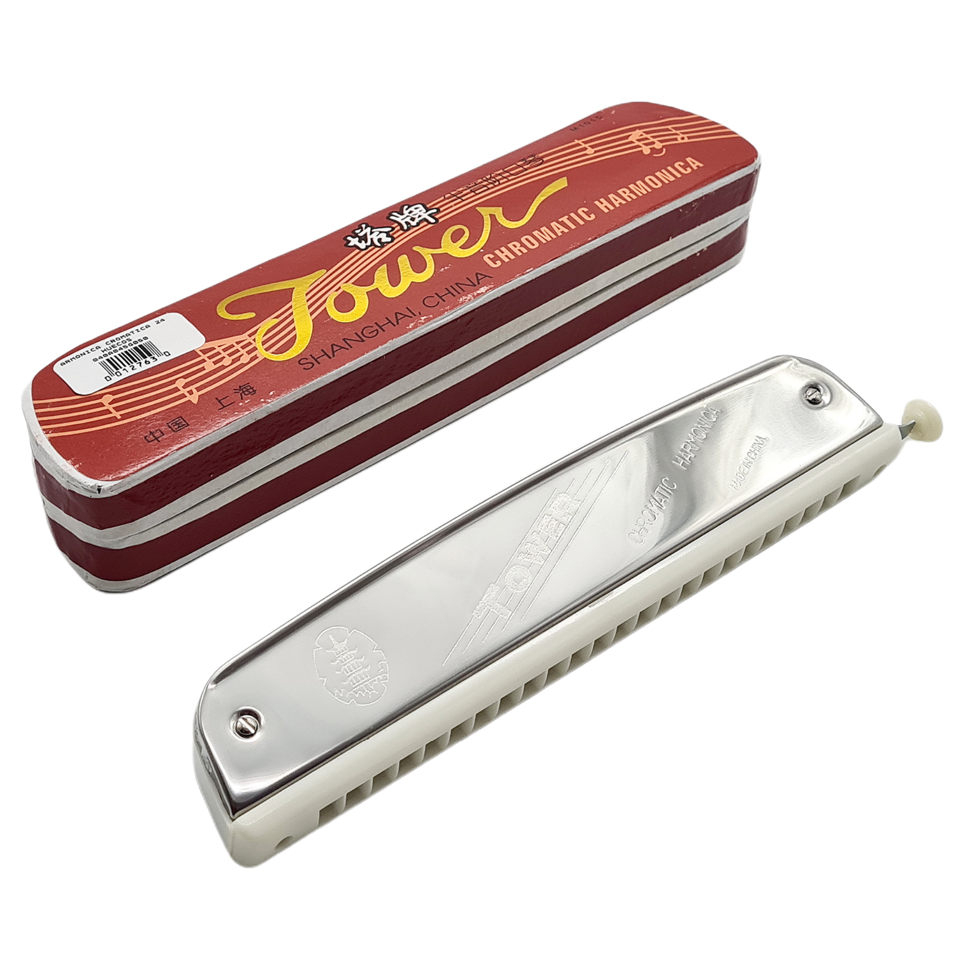 Armónica cromática Tower en estuche rojo