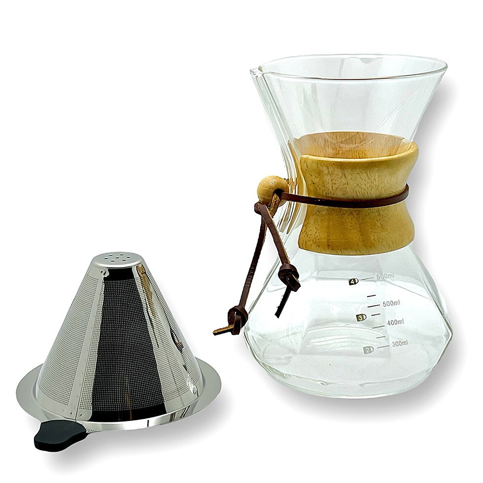Miniatura: Cafetera Chemex de vidrio y madera para café filtrado