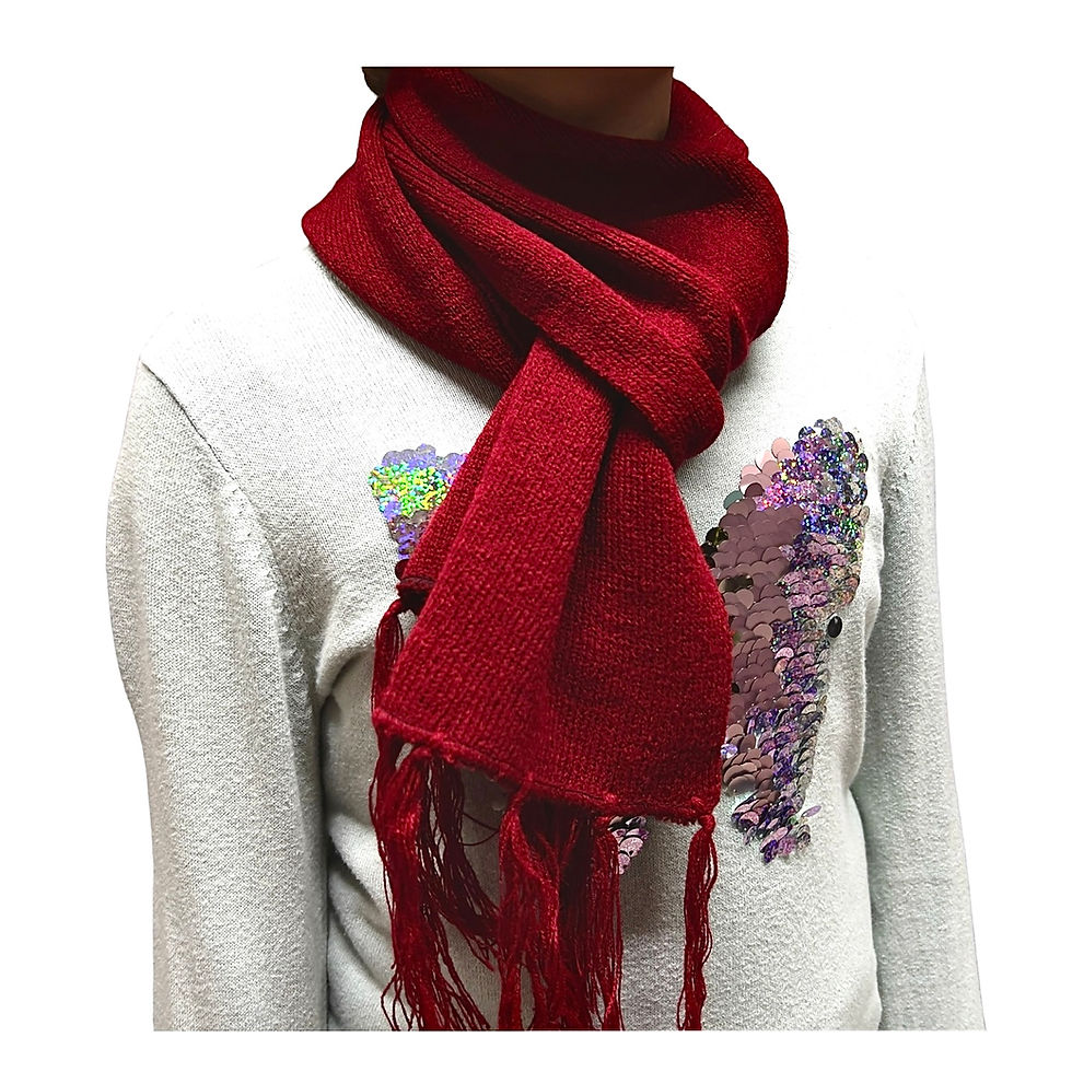 Miniatura: Bufanda roja unisex, cálida y suave.