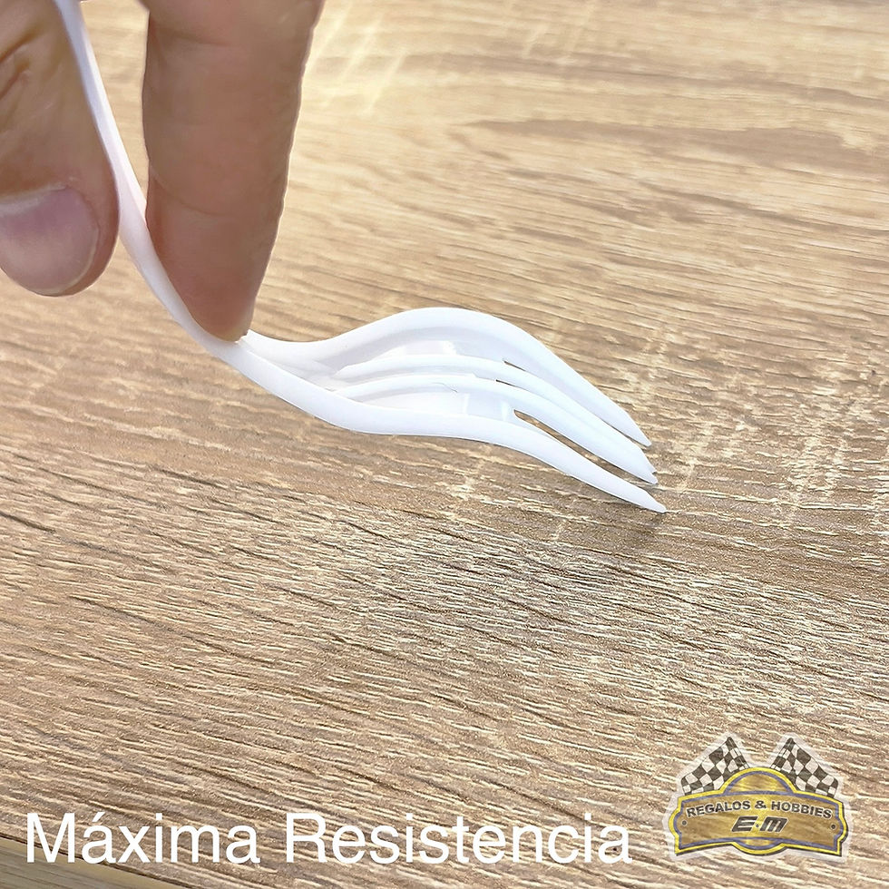 Miniatura: Horquilla plástica, máxima resistencia, probando durabilidad.