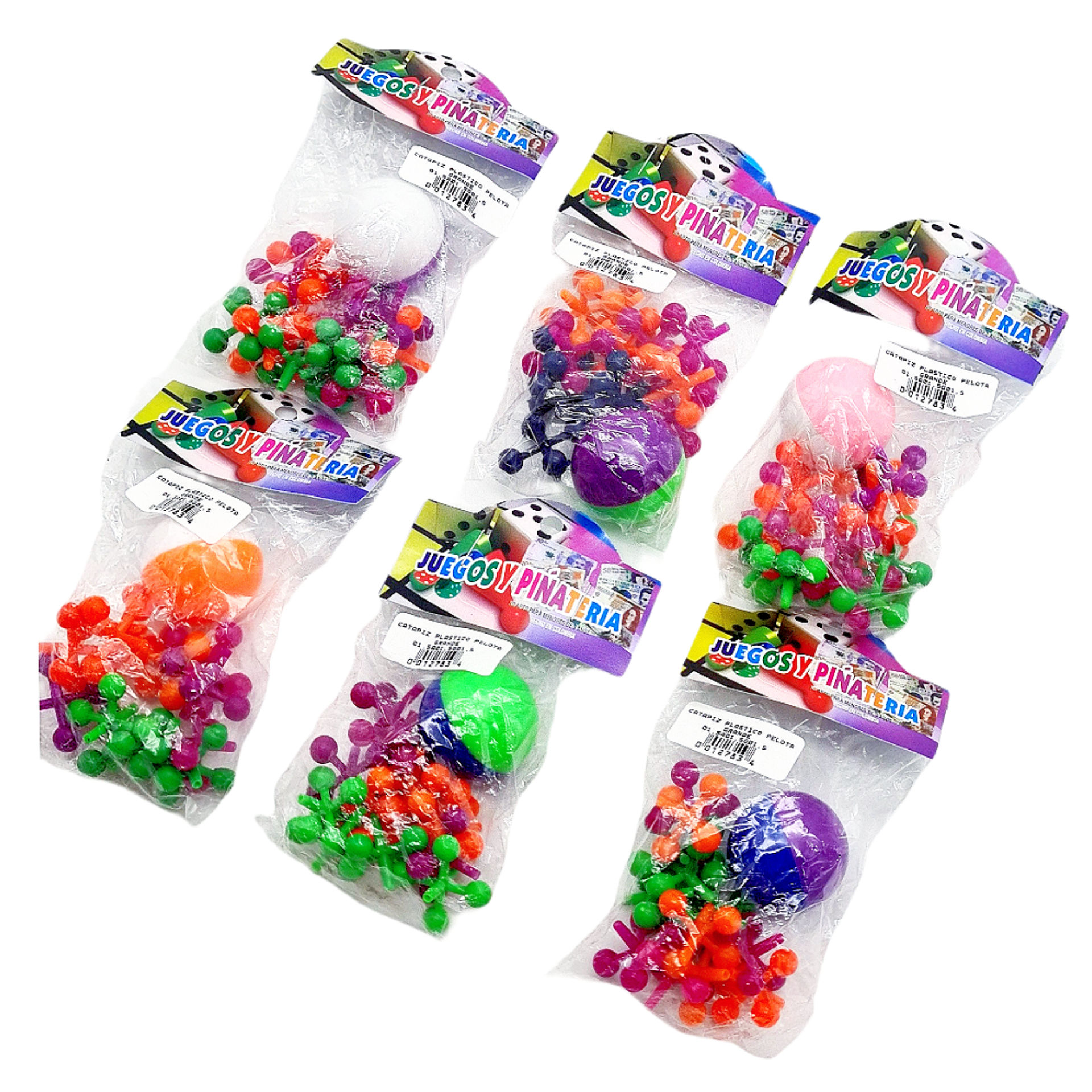 Seis juguetes de pulpo en bolsas