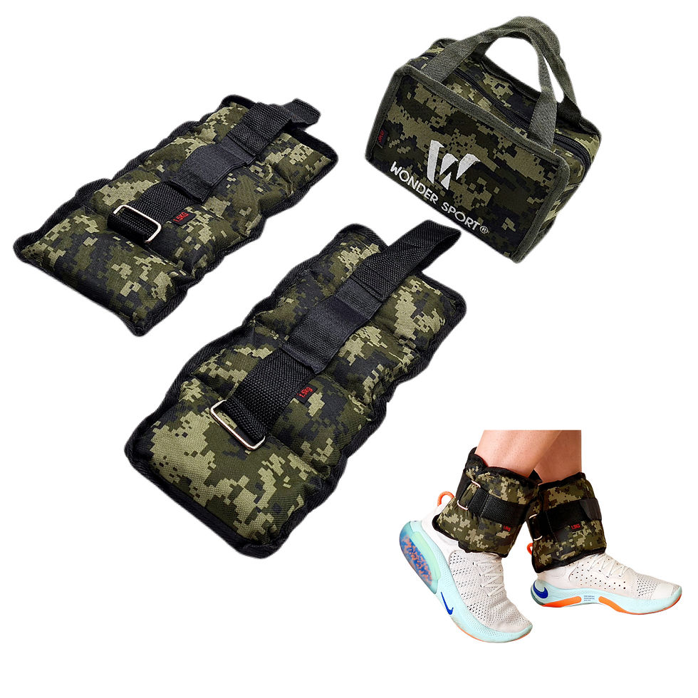 Pesas de tobillo camufladas con bolsa de transporte