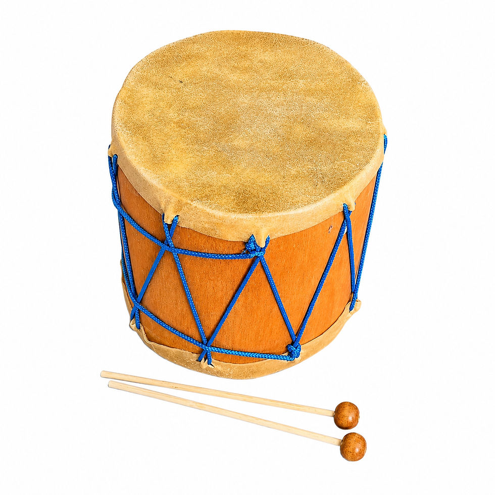 Miniatura: Tambor Grande Madera y Cuero Instrumento Musical para Niños y Niñas