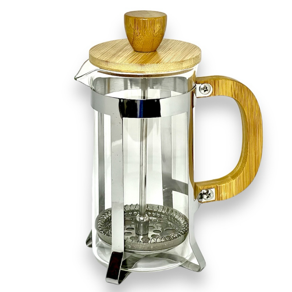 Miniatura: Cafetera francesa de bambú y vidrio