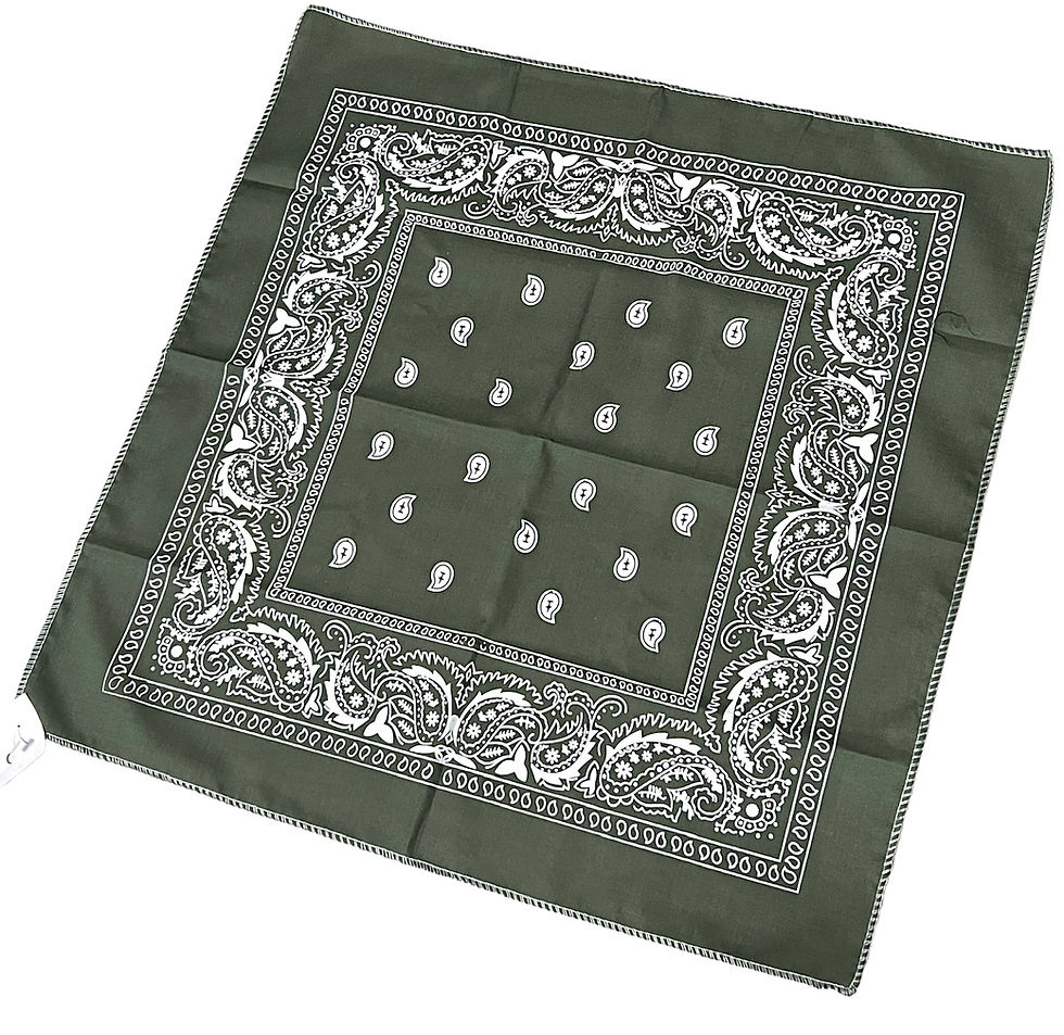 Miniatura: Bandana verde oliva con estampado paisley