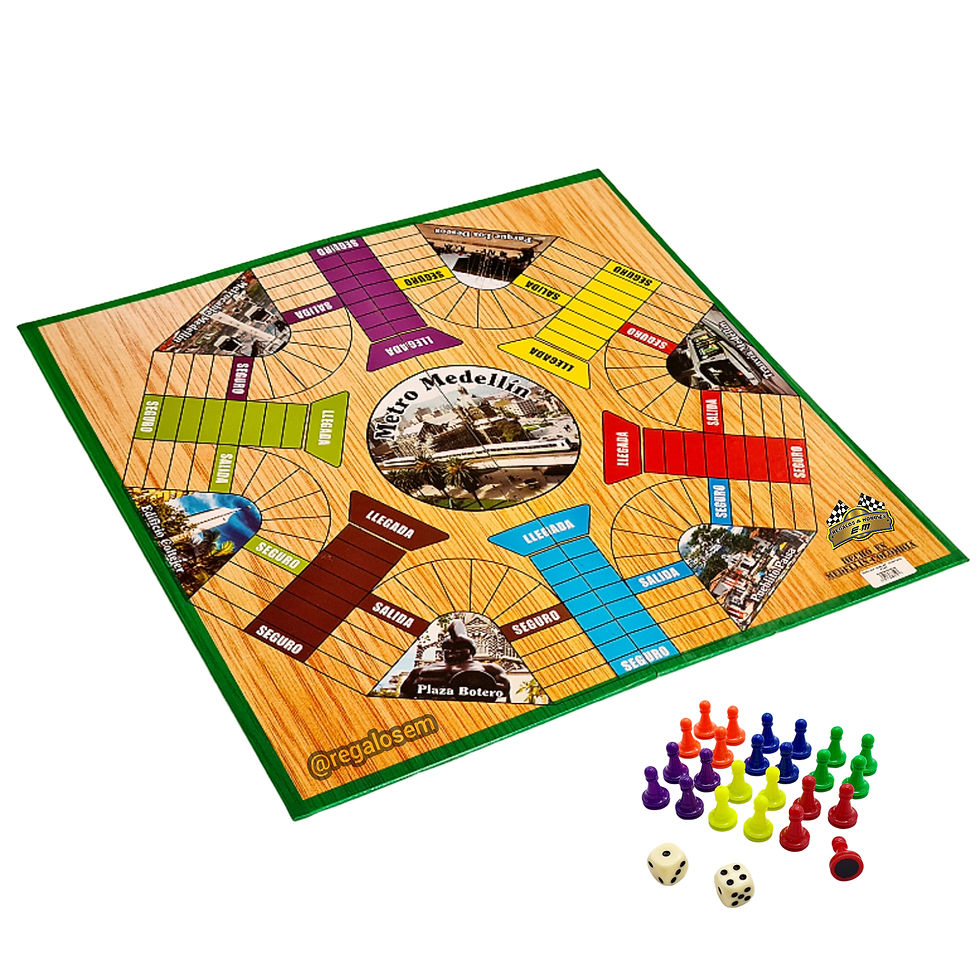 Miniatura: Vista Lateral Tablero juego Parques Magnético con Fichas
