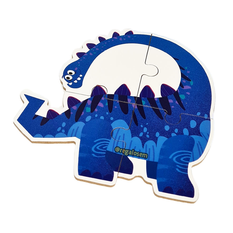 Miniatura: Rompecabezas de dinosaurio azul para niños