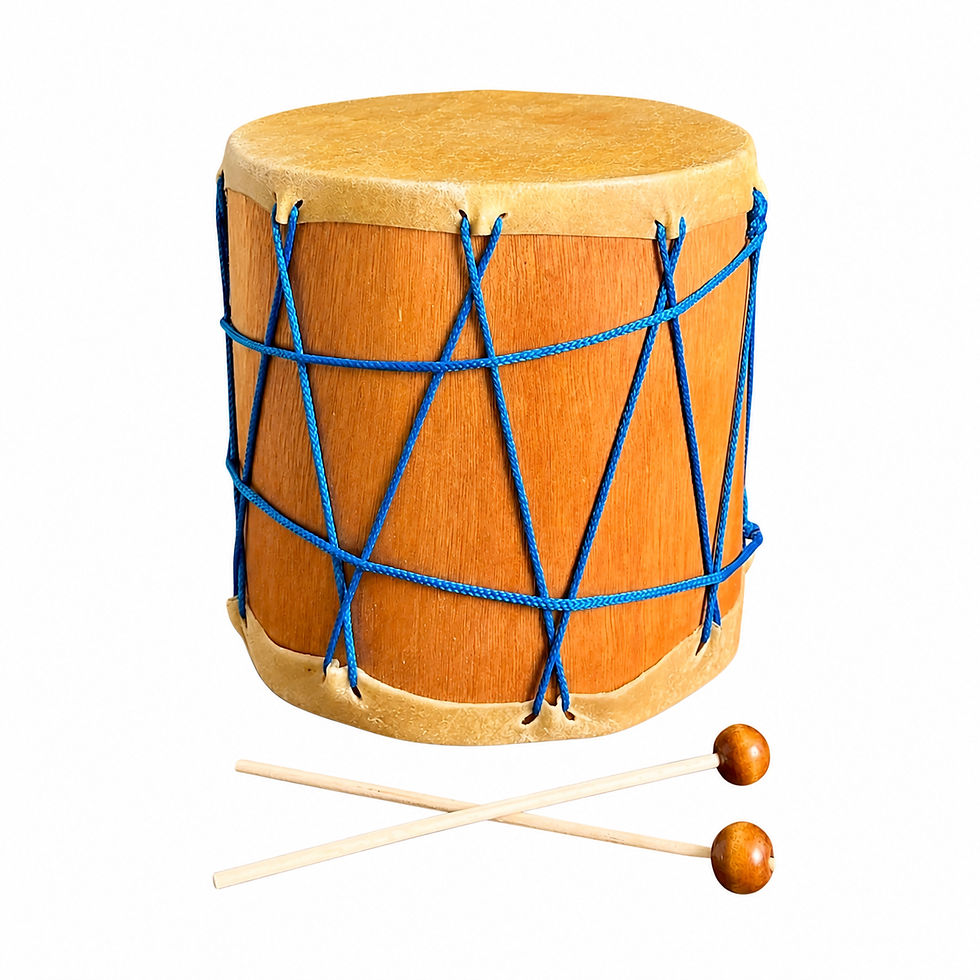 Miniatura: Tambor Grande Madera y Cuero Instrumento Musical para Niños y Niñas