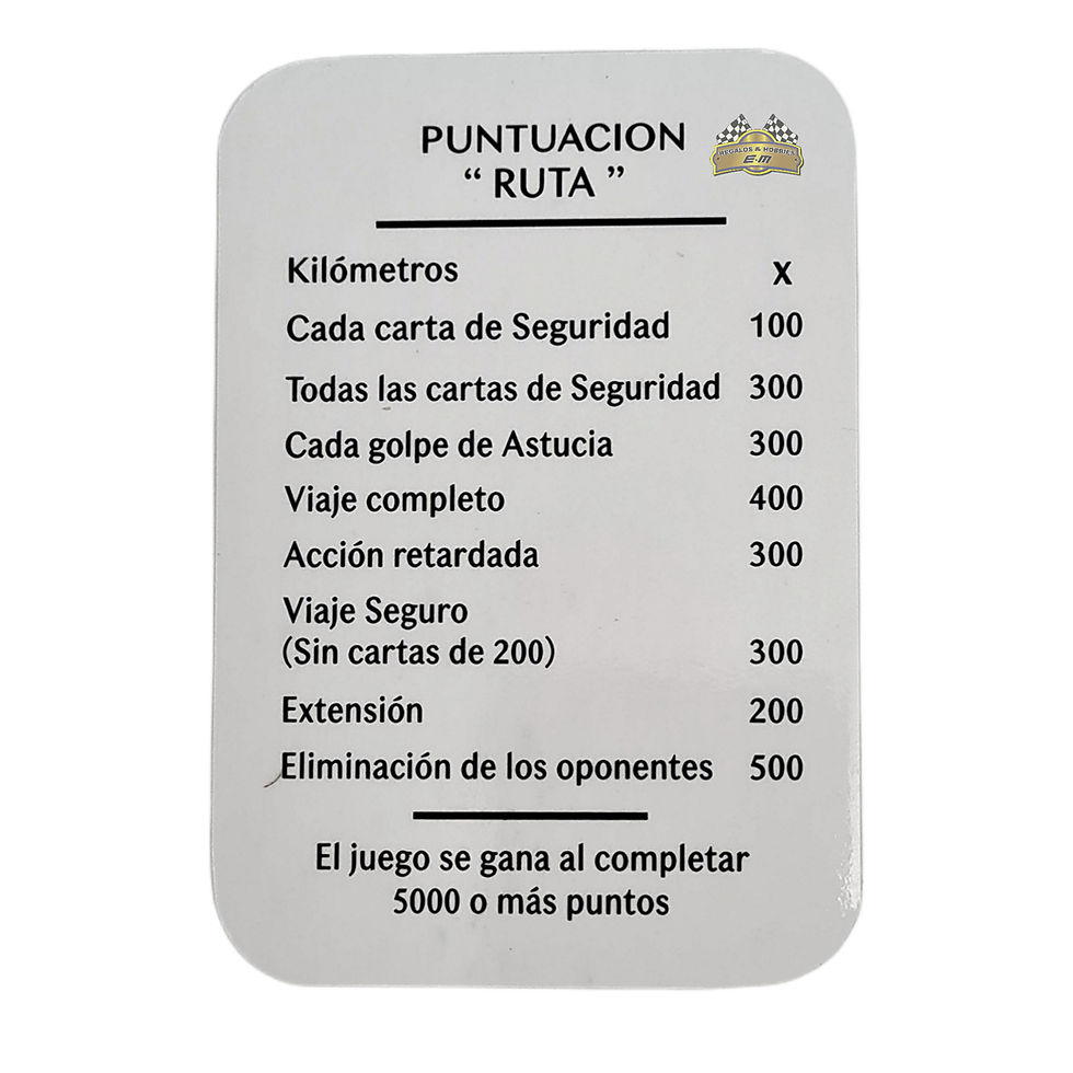 Miniatura: Juego Mesa Ruta Cartas Puntuación Ruta