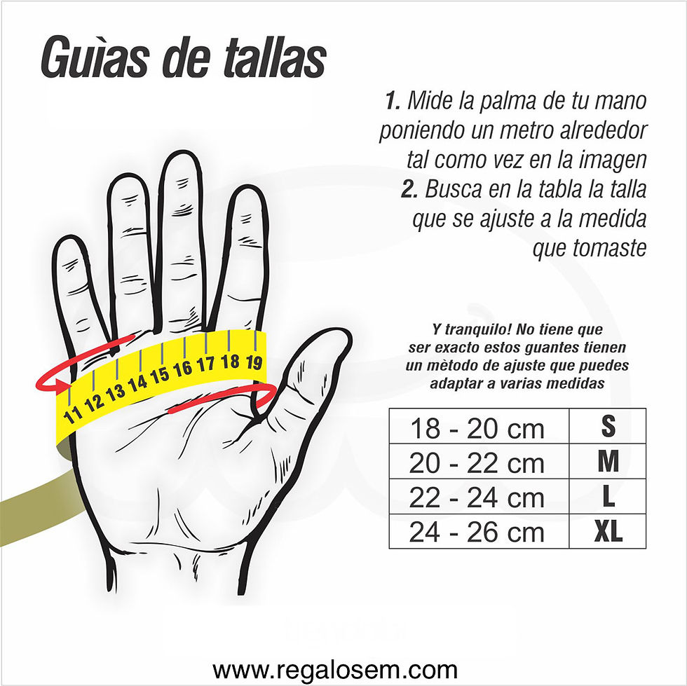 Miniatura: Guía de tallas: mide tu mano, consulta la tabla, elige tu talla REGALOSEM